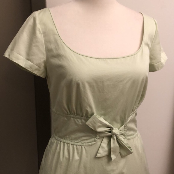 J. Crew Mint Green Short-Sleeve Scoop Neck Fit & Flare Cotton Dress - Picture 2 of 12